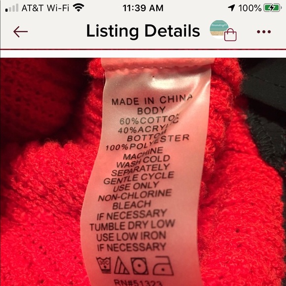 Two by two VC Red sweater layered over black shirt - Picture 3 of 7